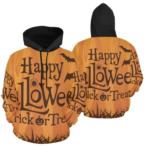 Happy Halloween Trick or Treat All Over Print Hoodie for Men (USA Size) (Model H13)