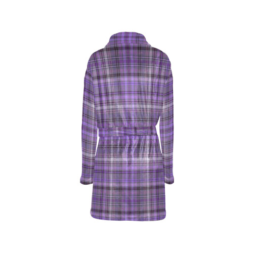 purple  plaid Women's All Over Print Night Robe