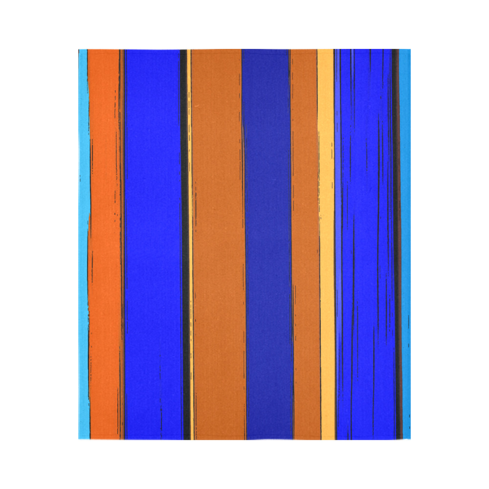 Abstract Blue And Orange 930 Cotton Linen Wall Tapestry 51"x 60"
