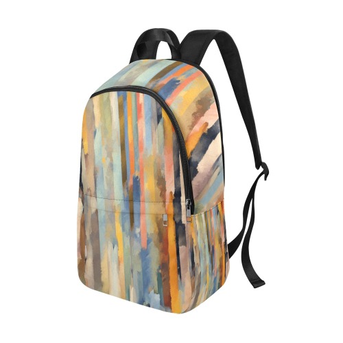 Colorful vertical lines of long brush strokes art Fabric Backpack for Adult (Model 1659)