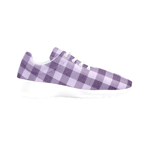 Pastel Purple Plaid Women's Athletic Shoes (Model 0200)