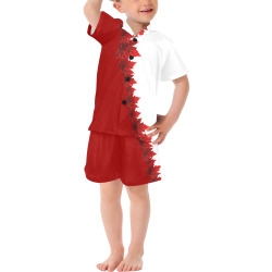 Canada Maple Leaf Little Boys' V-Neck Short Pajama Set