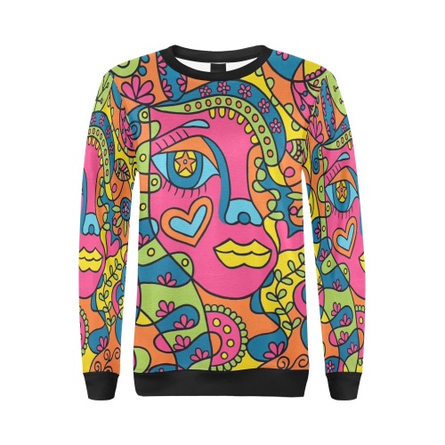 Pretty All Over Print Crewneck Sweatshirt for Women (Model H18)