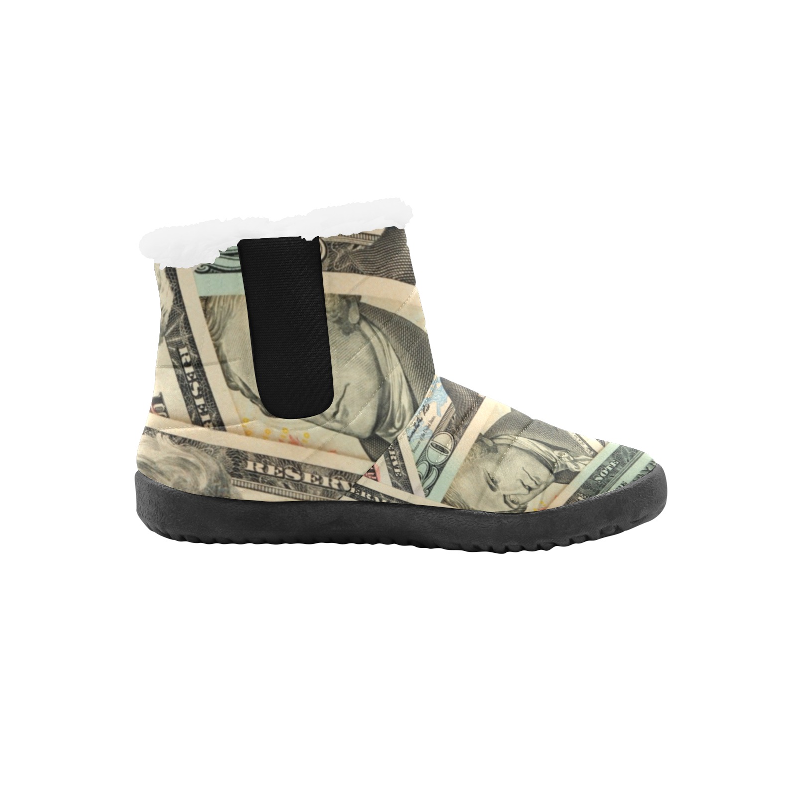 US PAPER CURRENCY Women's Cotton-Padded Shoes (Model 19291)
