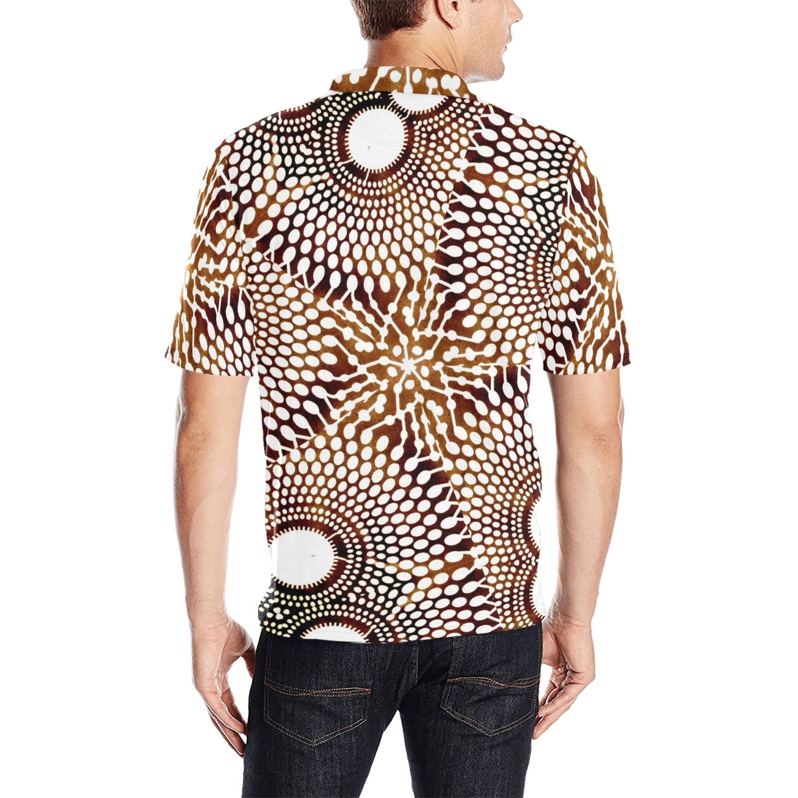 AFRICAN PRINT PATTERN 4 Men's All Over Print Polo Shirt (Model T55)