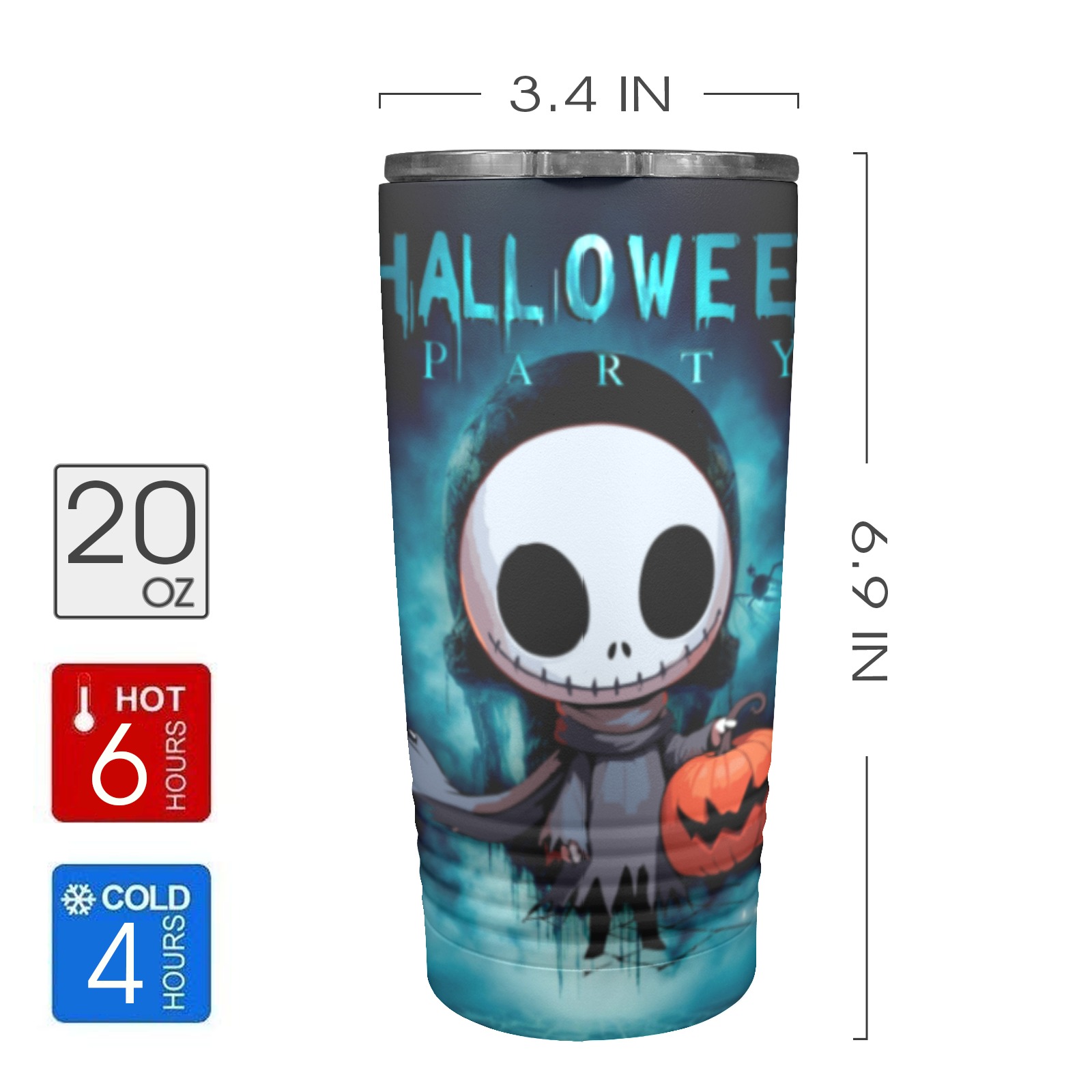 Happy Hello Ween 20oz Insulated Stainless Steel Mobile Tumbler