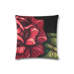 red rose mirrored Custom Zippered Pillow Case 16"x16"(Twin Sides)