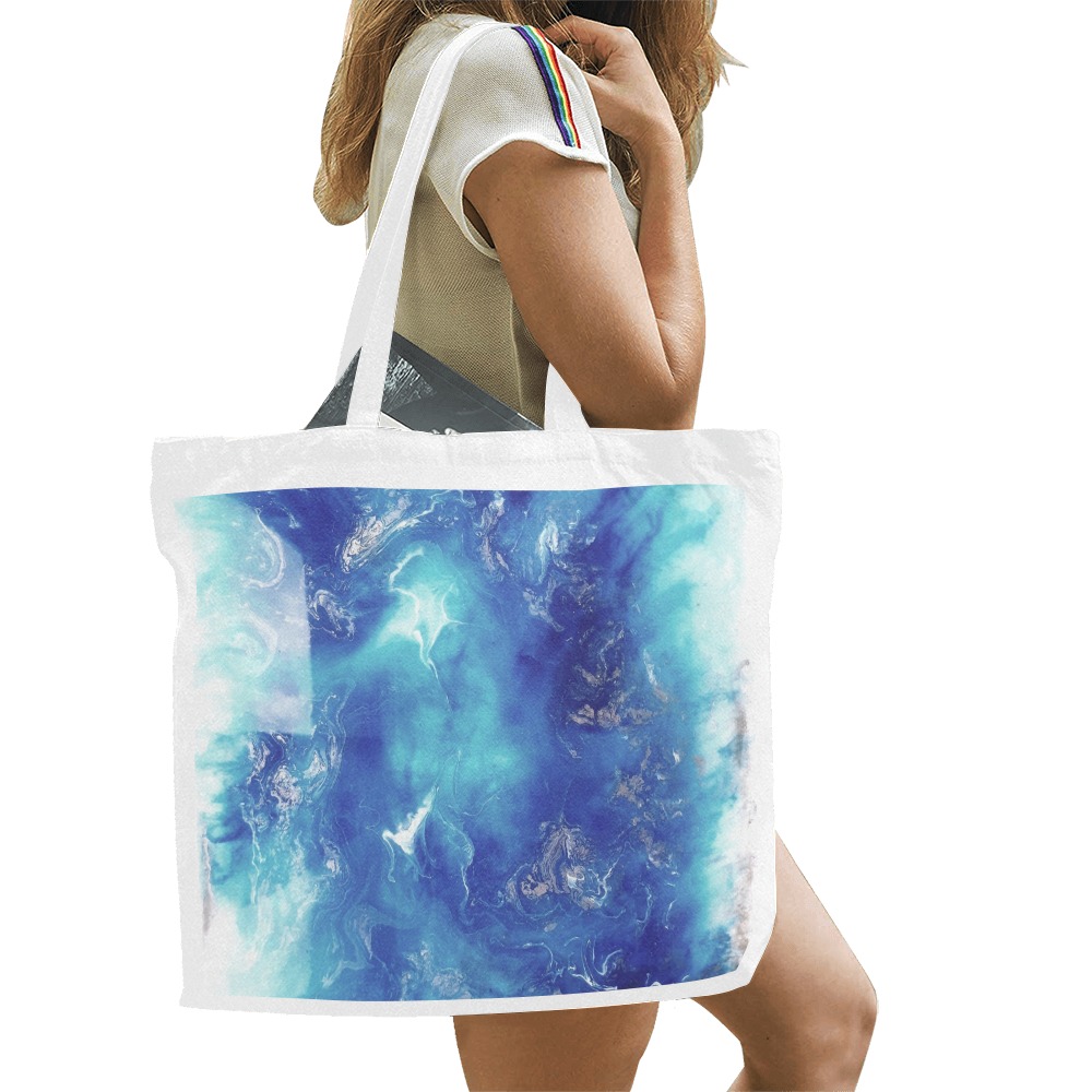 Encre Bleu Photo Canvas Tote Bag/Large (Model 1702)