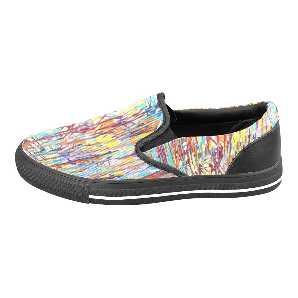 Bliss Black Women's Slip-on Canvas Shoes (Model 019)