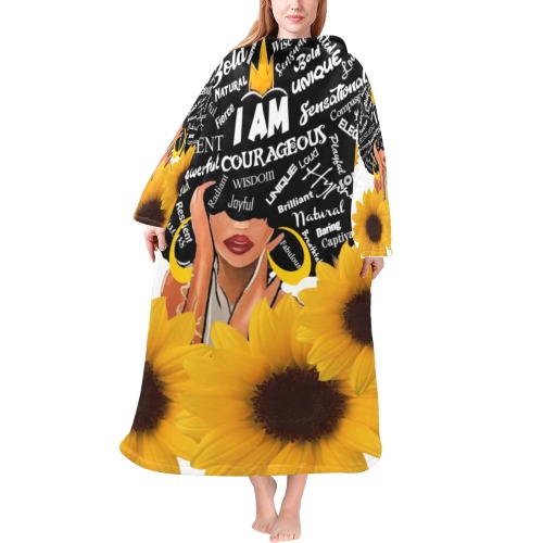 SunflowergoldGlitterBlackTumbler-5ir8GfKH-03-1 Blanket Robe with Sleeves for Adults