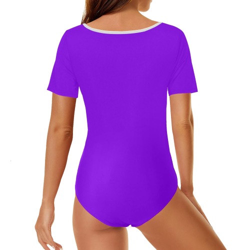 color electric violet Women's Short Sleeve Bodysuit