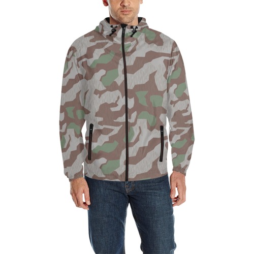 German WWII Splittermuster 41 Camouflage All Over Print Quilted Windbreaker for Men (Model H35)