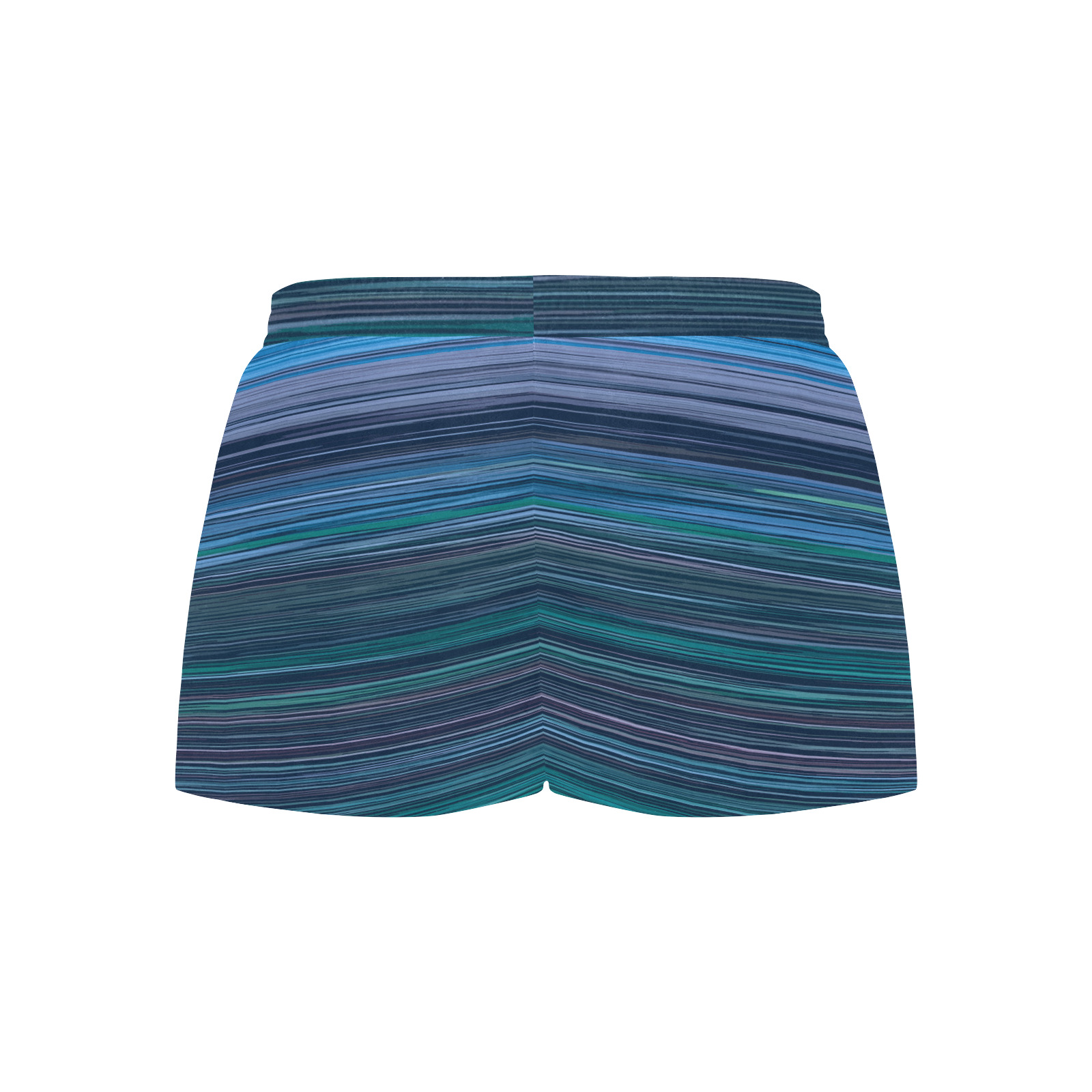 Abstract Blue Horizontal Stripes Women's Pajama Shorts