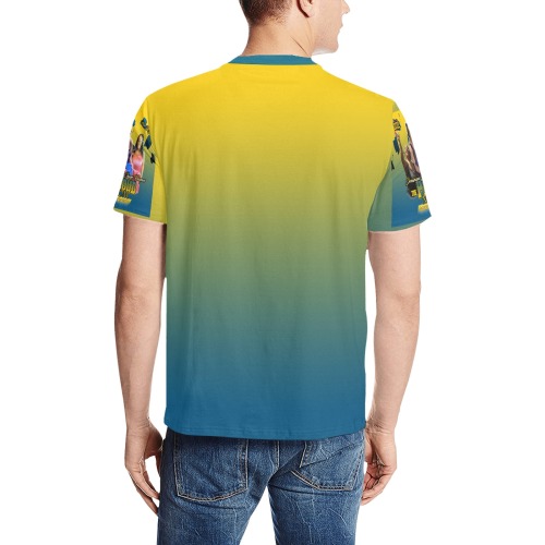 tasho fir Men's All Over Print T-Shirt (Solid Color Neck) (Model T63)