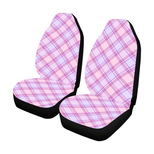 Pastel Baby Girl Plaid Car Seat Covers (Set of 2&2 Separated Designs)