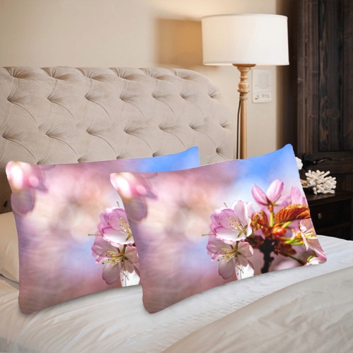 Short life, eternal magic of sakura cherry flowers Custom Pillow Case 20"x 30" (One Side) (Set of 2)