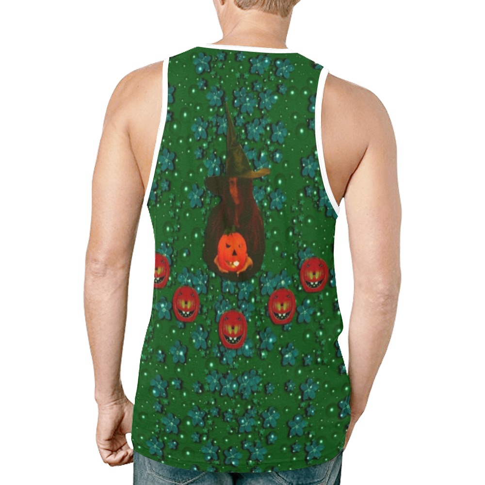 halloween pumkin lady in the rain New All Over Print Tank Top for Men (Model T46)