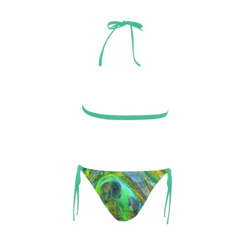 Coconut Tree Collection Buckle Front Halter Bikini Swimsuit (Model S08)