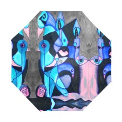 Abstract birds and eyes sun umbrella Anti-UV Foldable Umbrella (U08)