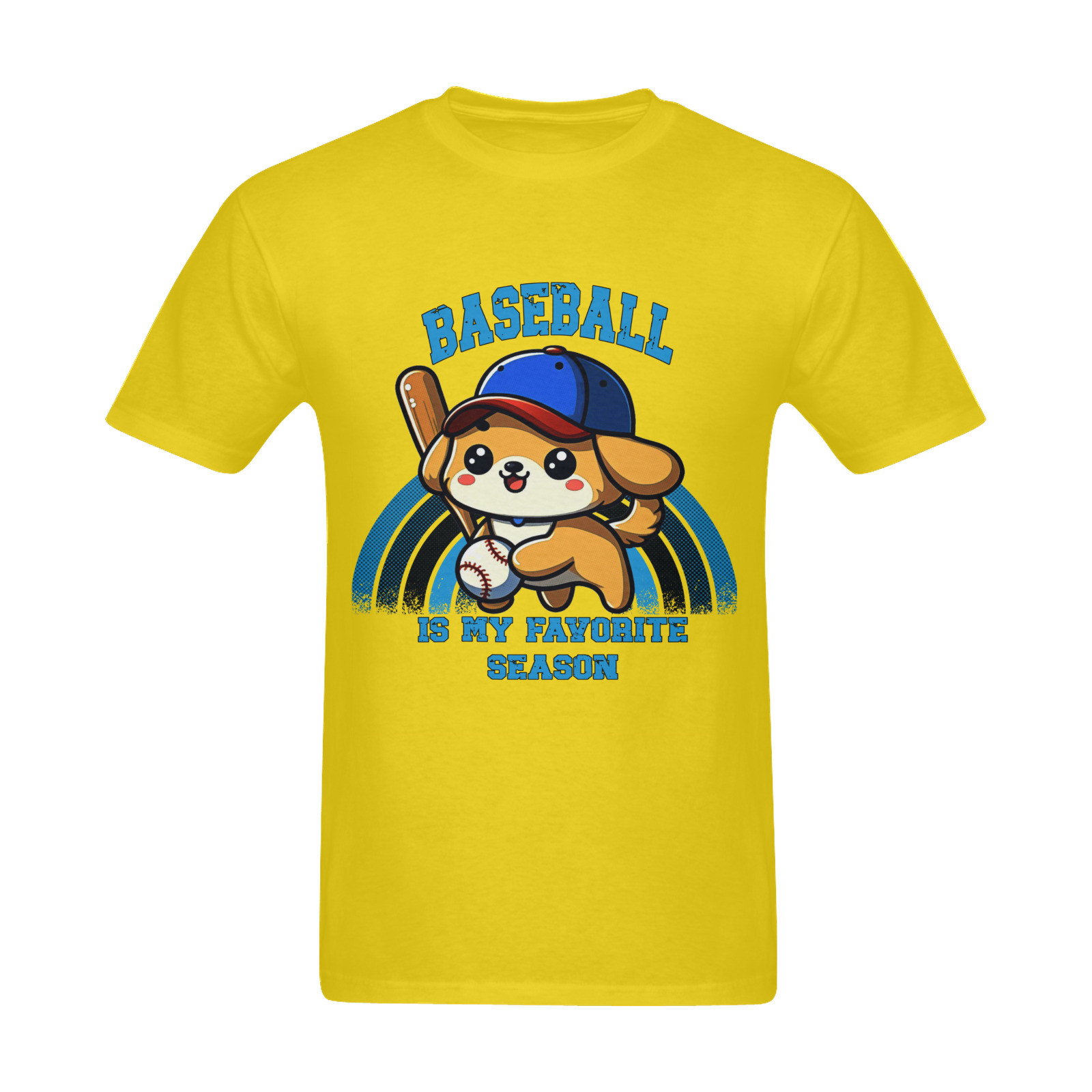 Baseball Is My Favorite Season Sunny Men's T- shirt (Model T06)