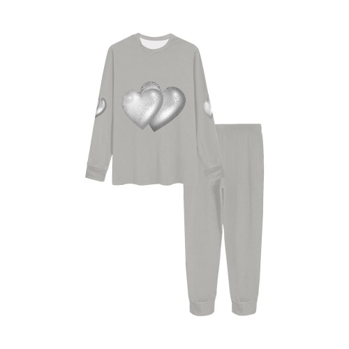 LOVE gray Kids' All Over Print Pajama Set