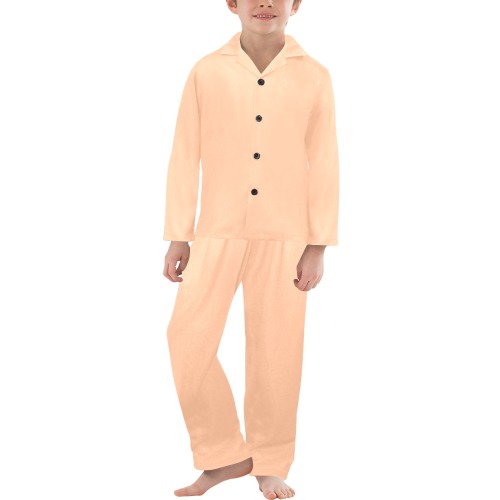 Peach Fuzz 2024 Big Boys' V-Neck Long Pajama Set
