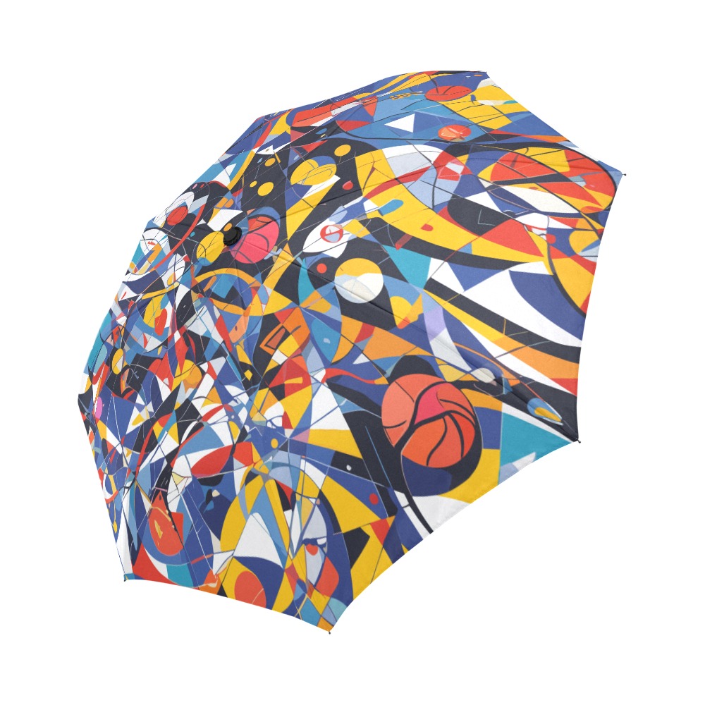 Fantasy basketball sport geometric abstract art. Auto-Foldable Umbrella (Model U04)