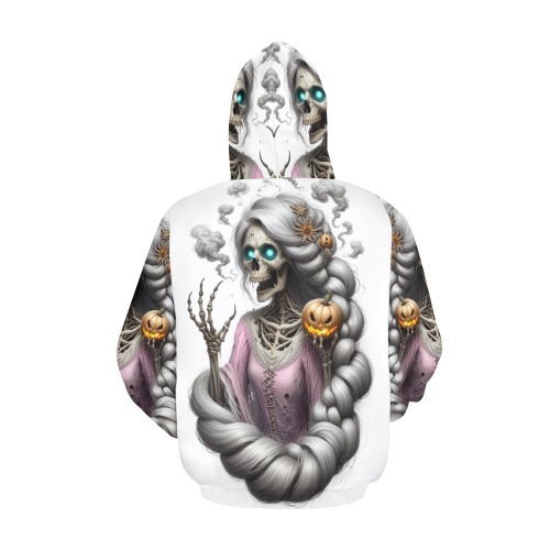 halloween_efChannel27 All Over Print Hoodie for Women (USA Size) (Model H13)