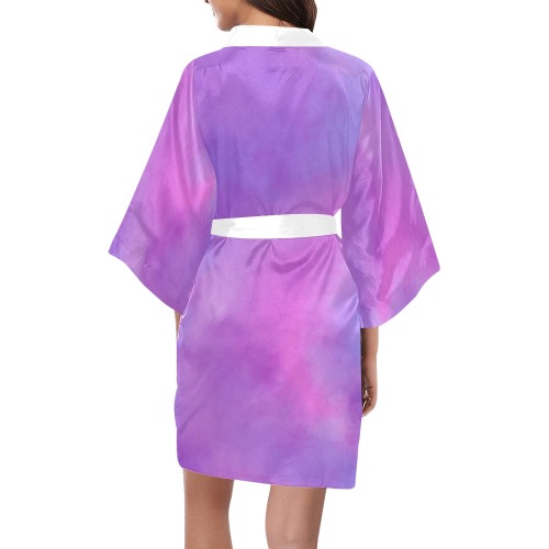 Misty Clouds Purple Kimono Robe
