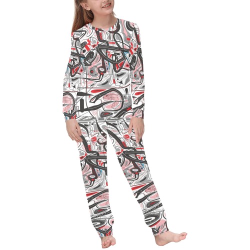 Model 2 Kids' All Over Print Pajama Set