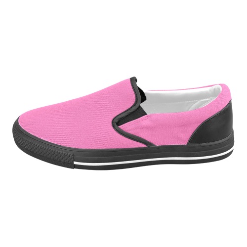 color hotpink Men's Slip-on Canvas Shoes (Model 019)