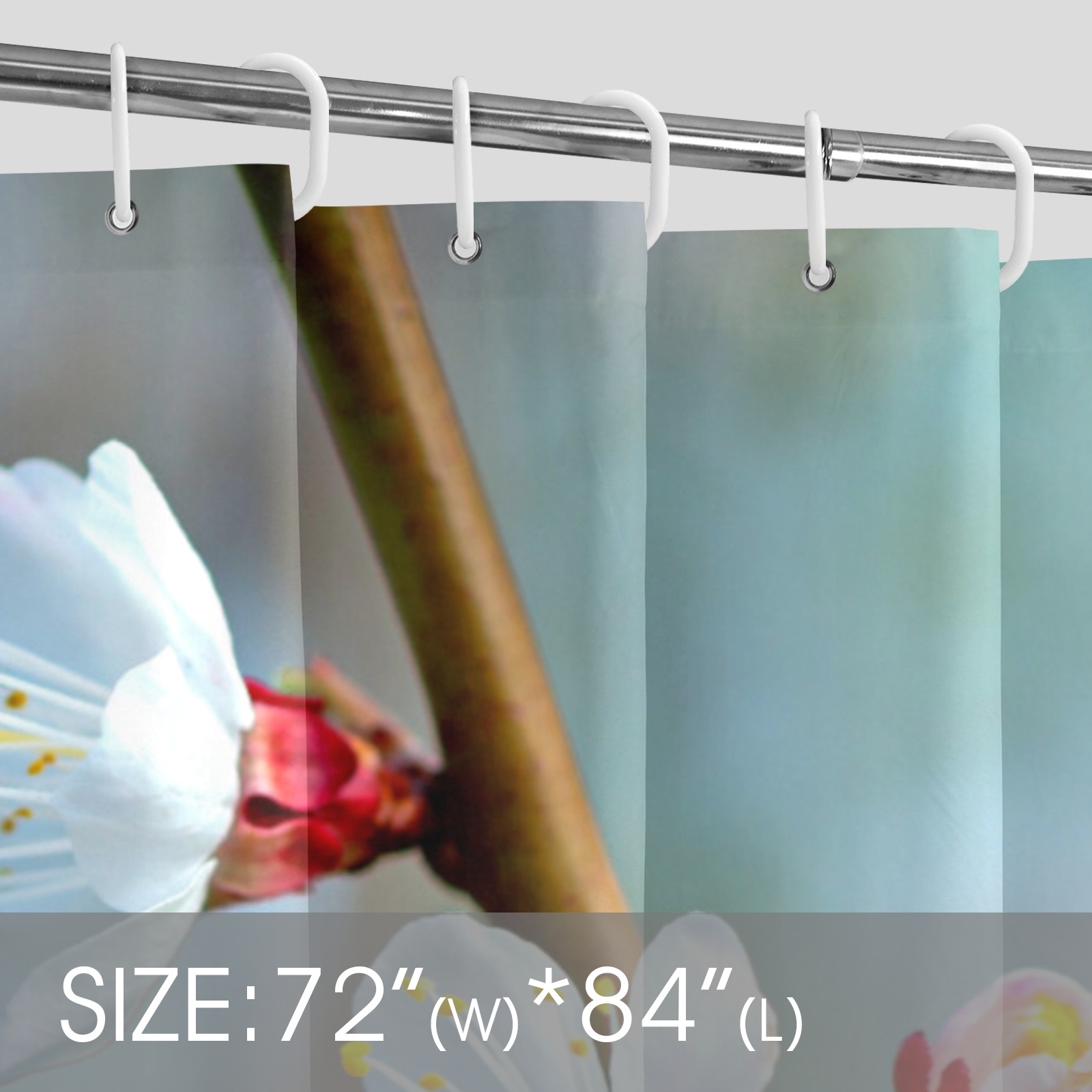 Stunning beauty of white Japanese apricot flowers. Shower Curtain 72"x84"