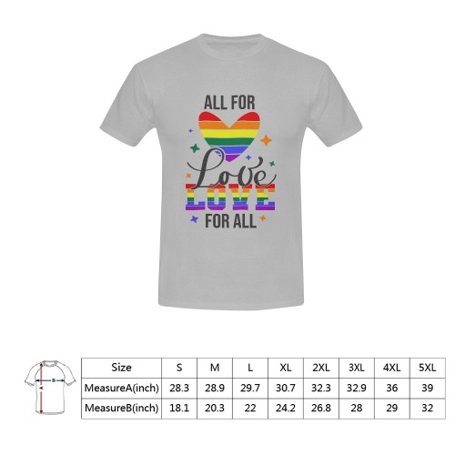 All For Love Love For All Men's T-Shirt in USA Size (Front Printing Only)