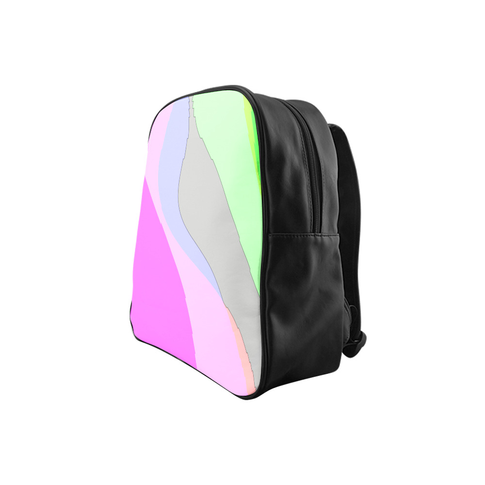 Abstract 703 - Retro Groovy Pink And Green School Backpack (Model 1601)(Small)