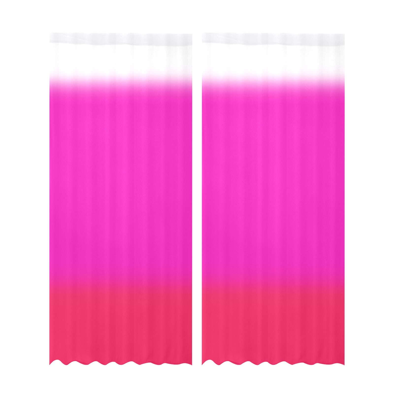Ombre Pinks Gauze Curtain 28"x95" (Two-Piece)