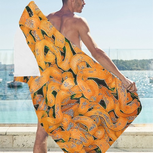 Orange Ramen Beach Towel 30"x 60"