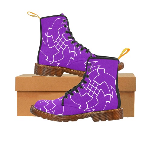 White InterlockingCrosses Twirled purple Martin Boots For Men Model 1203H