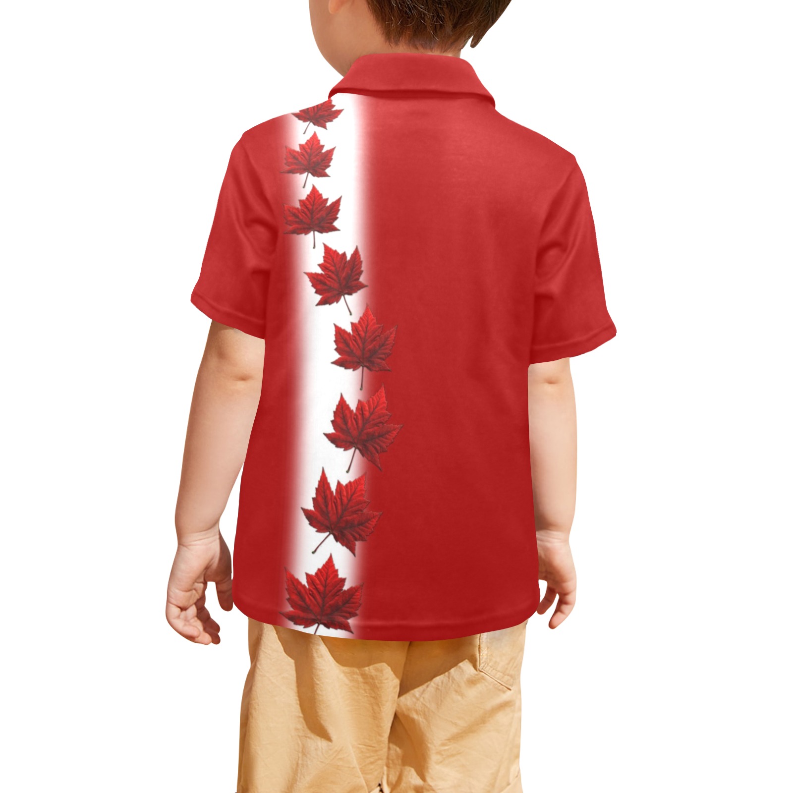 Kid's Canada Maple Leaf Team Little Boys' All Over Print Polo Shirt (Model T55)