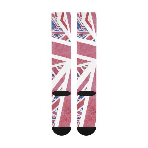 Abstract Union Jack British Flag Collage Over-The-Calf Socks