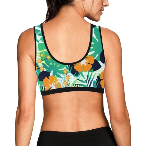 GROOVY FUNK THING FLORAL Women's All Over Print Sports Bra (Model T52)