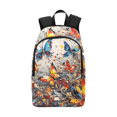 Decorative floral ornament and awesome butterflies Fabric Backpack for Adult (Model 1659)