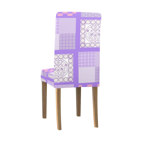 Pink and Purple Patchwork Design Chair Cover (Pack of 4)