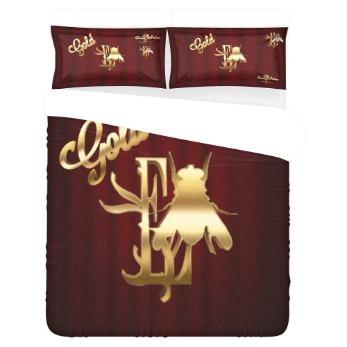Gold Collectable Fly 3-Piece Bedding Set