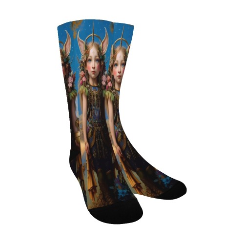 menina duende_vectorized Men's Custom Socks
