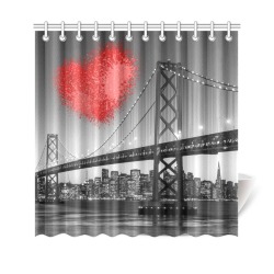 red heart bay bridge Shower Curtain 69"x70"