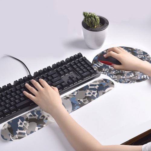 Custom Zippered Pillow Cases 18_x 18_ Keyboard Mouse Pad Set with Wrist Rest Support