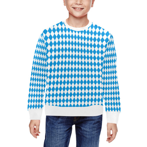 German State Of Bavaria - Flag Colors Pattern All Over Print Crewneck Sweatshirt for Kids (Model H29)