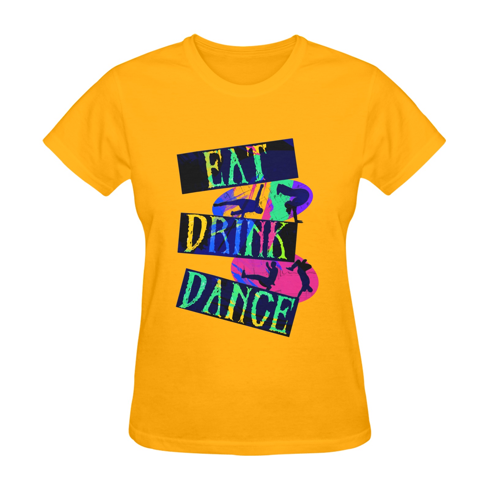 Eat Drink Dance Breakdance Orange Sunny Women's T-shirt (Model T05)