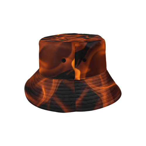 Flames All Over Print Bucket Hat