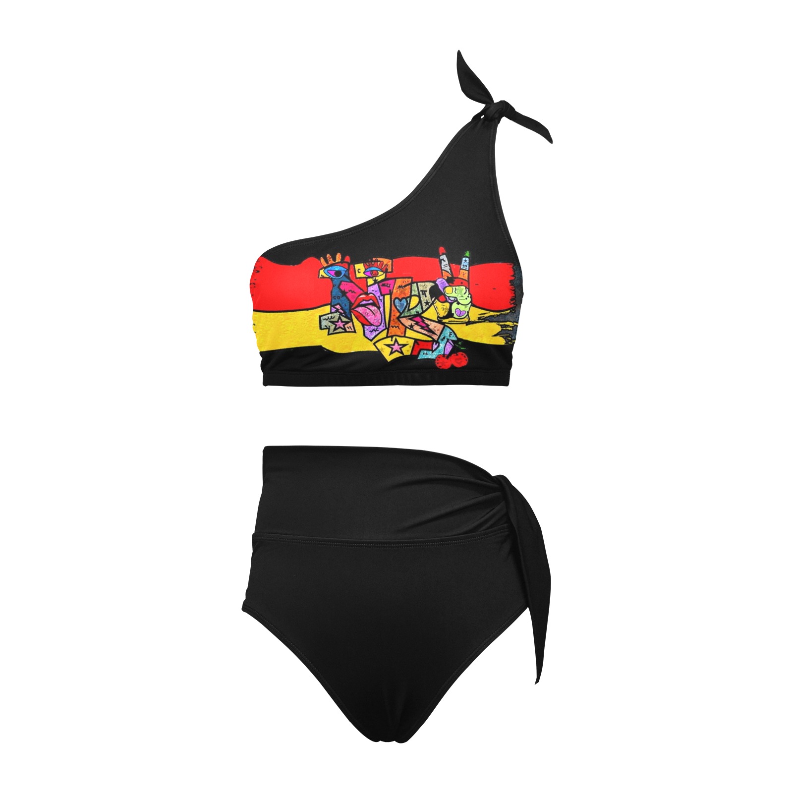 Germany NB by Nico Bielow High Waisted One Shoulder Bikini Set (Model S16)